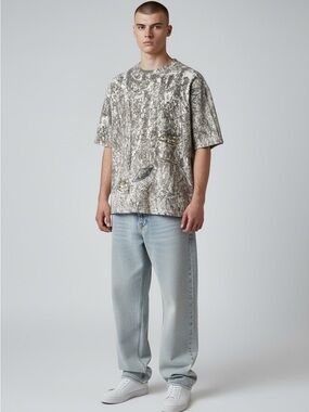 Fleece Factory Art & Motion Camo Fleece Sweatshirt Short Sleeve